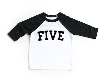 5th Birthday Shirt Boy - Five Birthday Boy Toddler Shirt - Varsity Preppy Cool Fifth Birthday Party Outfit