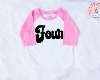 Fourth Birthday Shirt Girl Four Year Old Birthday Girl Shirt 4 Year Old Birthday Shirt Girl 4th Birthday Outfit Girl