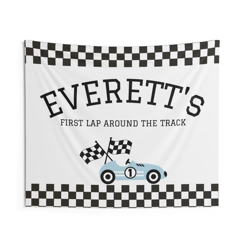 Fast One Birthday Banner, 1st Birthday Boy, Personalized Name Backdrop image 7