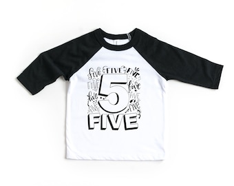5th Birthday Shirt Boy - Five Birthday Boy Toddler Shirt - Fifth Birthday Party Outfit