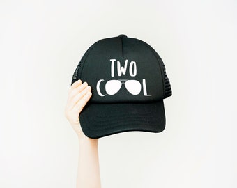 Two Cool Hat - 2nd Birthday Hat Boy - Two Hat - 2 Year Old Boy Gift - Kids Trucker Hat - Birthday Hat - Two Cool