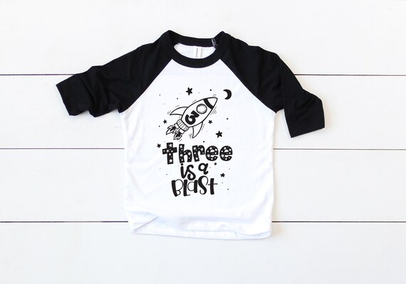 Third Birthday Shirt Boy – Space Rocket 3rd Birthday