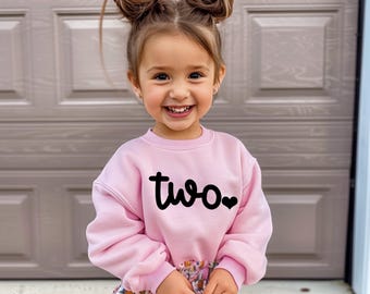 2nd Birthday Girl, Cute Two Birthday Sweatshirt for Party Outfit