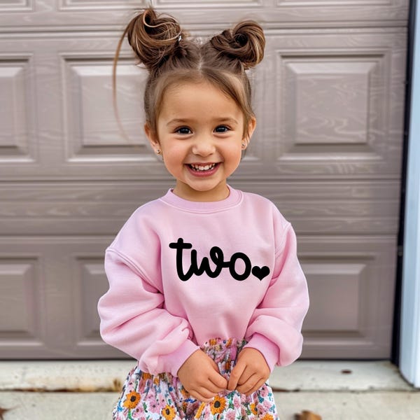 2nd Birthday Girl, Cute Two Birthday Sweatshirt for Party Outfit