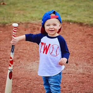 2nd Birthday Baseball Shirt Baseball 2nd Birthday 2nd Birthday Shirt Baseball Birthday Shirt Sports Birthday 2nd Baseball Party image 4