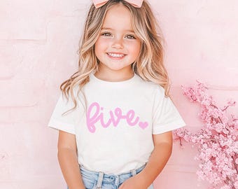 Girls 5th Birthday Party - Five Shirt