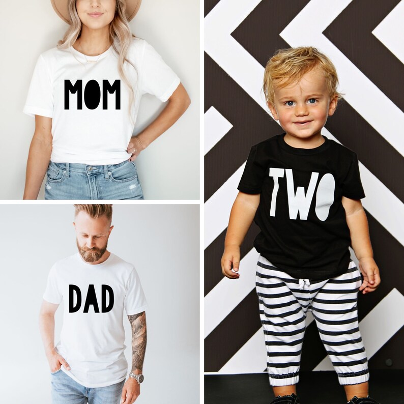 Two Birthday Shirt Boys 2nd Birthday Matching Family Shirts Birthday Mom Two Shirt Boy image 1