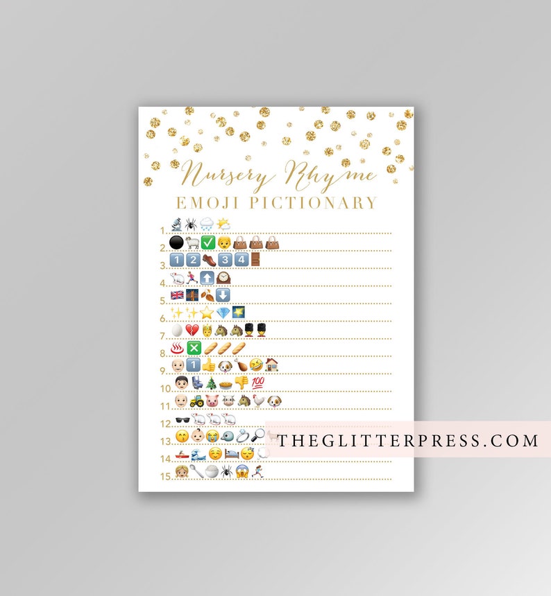 Emoji Pictionary Game Printable