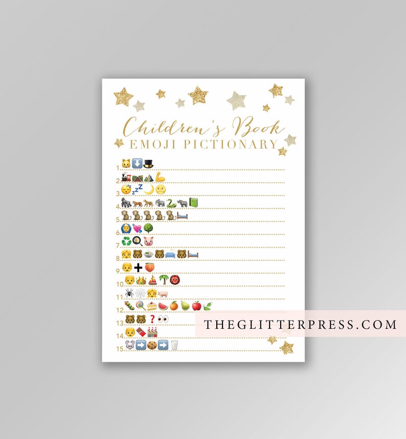 Children s Book Emoji Pictionary Printable Twinkle Little Etsy