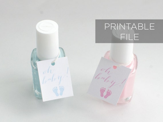 baby shower nail polish favor tags printable