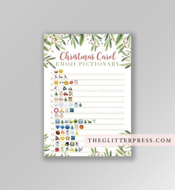 Original Christmas Carol Emoji Pictionary Game Fun Printable  Etsy