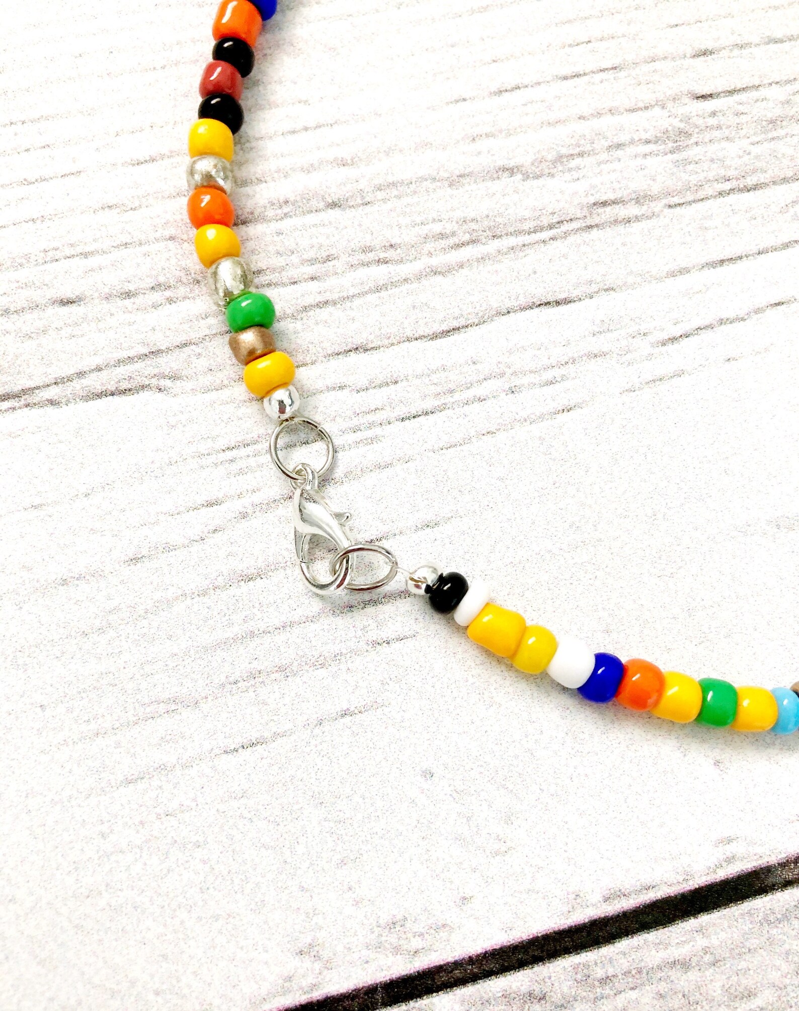 Rainbow Seed Bead Necklace Womens Bead Necklace Seed Bead Etsy