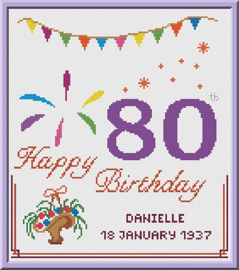 Download 80th Birthday Cross Stitch Patterns - Cross Stitch Patterns