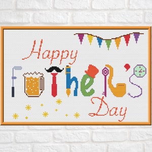 Father Cross Stitch Pattern PDF Chart Font Cross Stitch Alphabet Cross Stitch