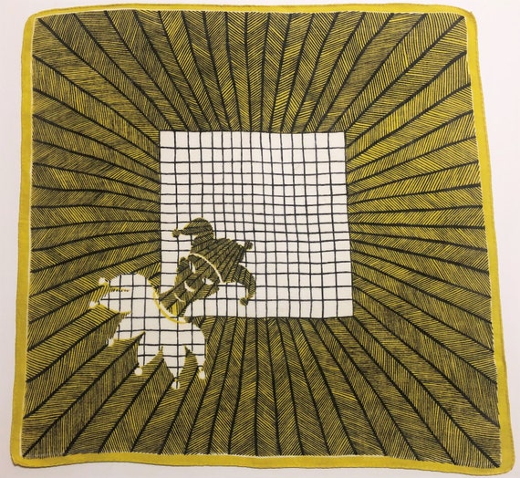 Vintage Yellow Black & white Jester/Harlequin Hank