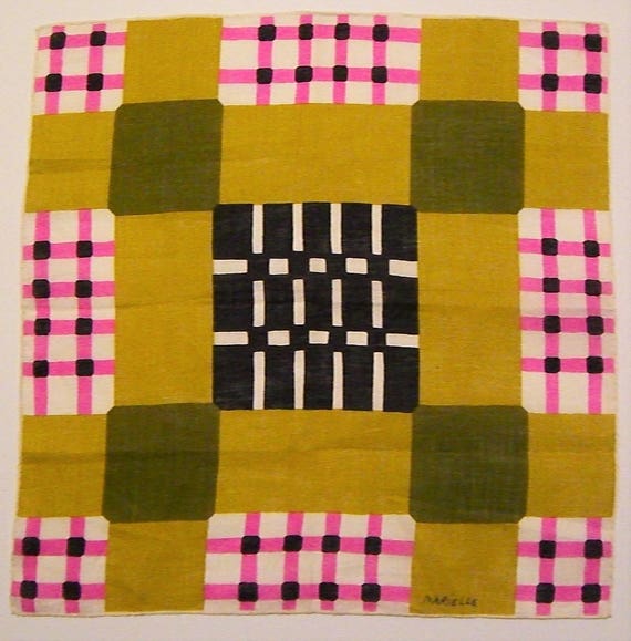 Vintage Designer Marielle Geometric Hankie