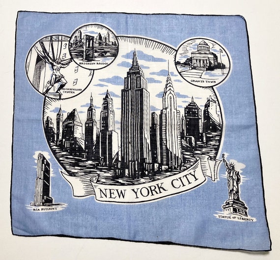 Vintage Unused Blue Black & White New York City S… - image 1