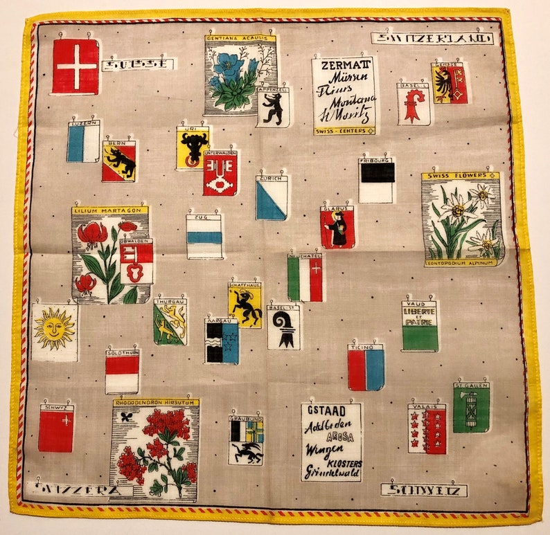 Vintage Unused Switzerland Hankie