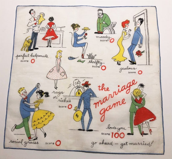 Vintage Unused "the marriage game" Mid Century Ha… - image 1