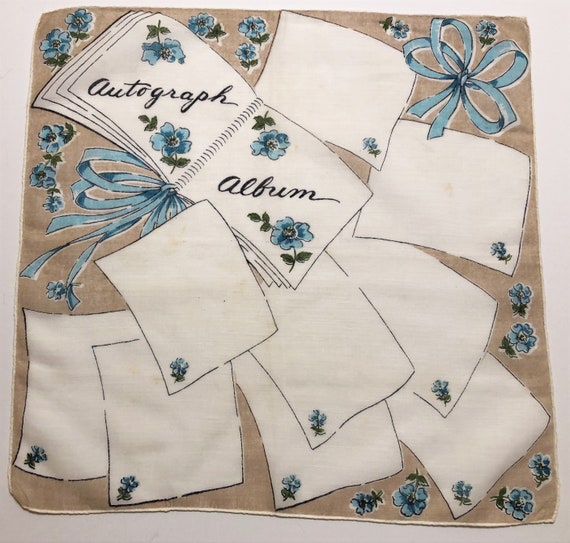 Vintage Deco Autograph Album Hankie