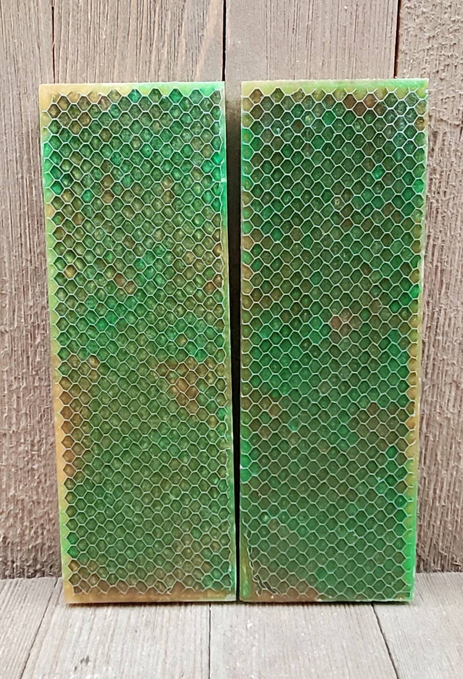 Aluminum knife scales gold and lime green knife Etsy