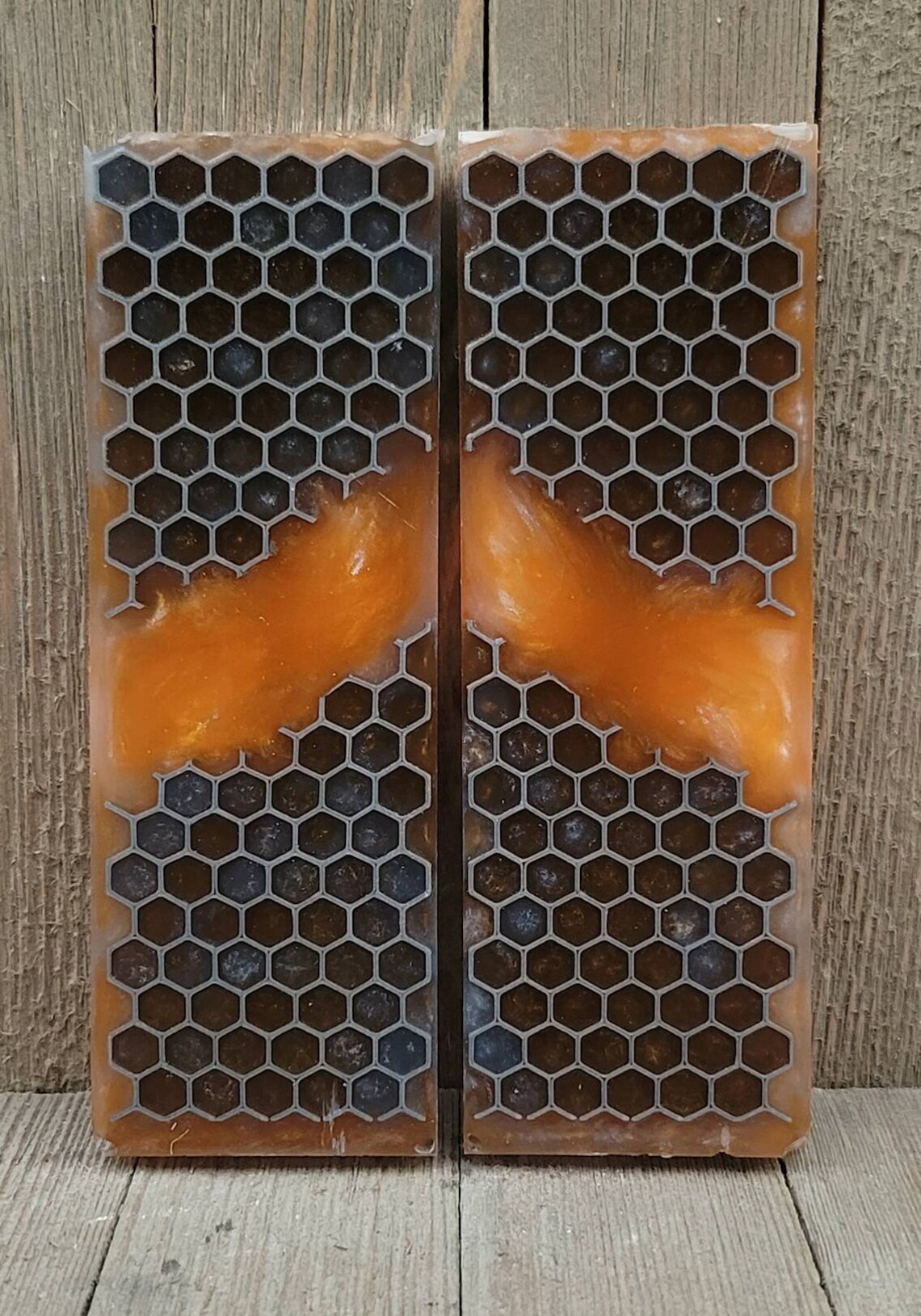 3D Printed Knife Scales Kakiro Orange With Silver Etsy