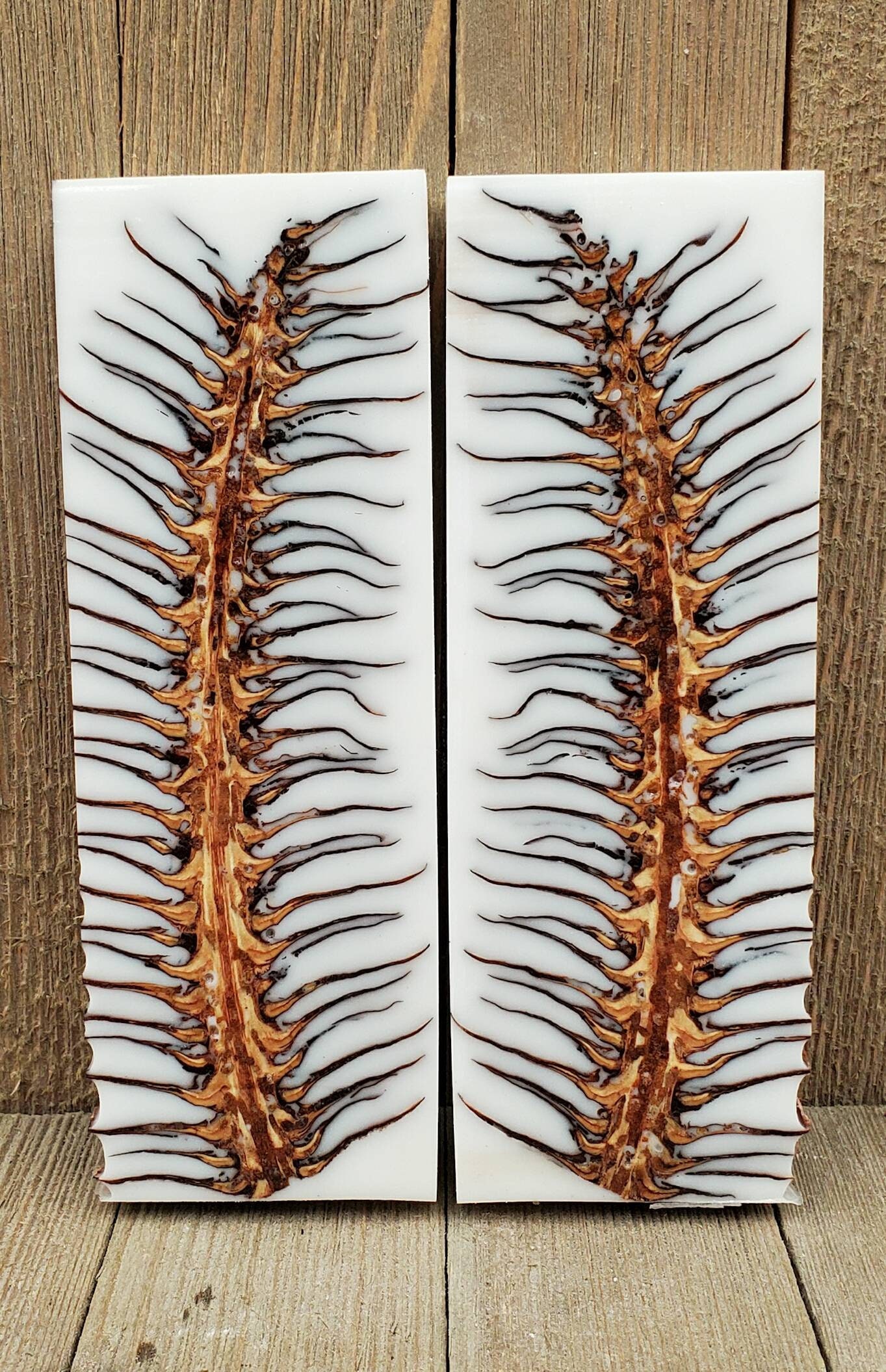 Pinecone knife scales pearl white. Knife making handle Etsy