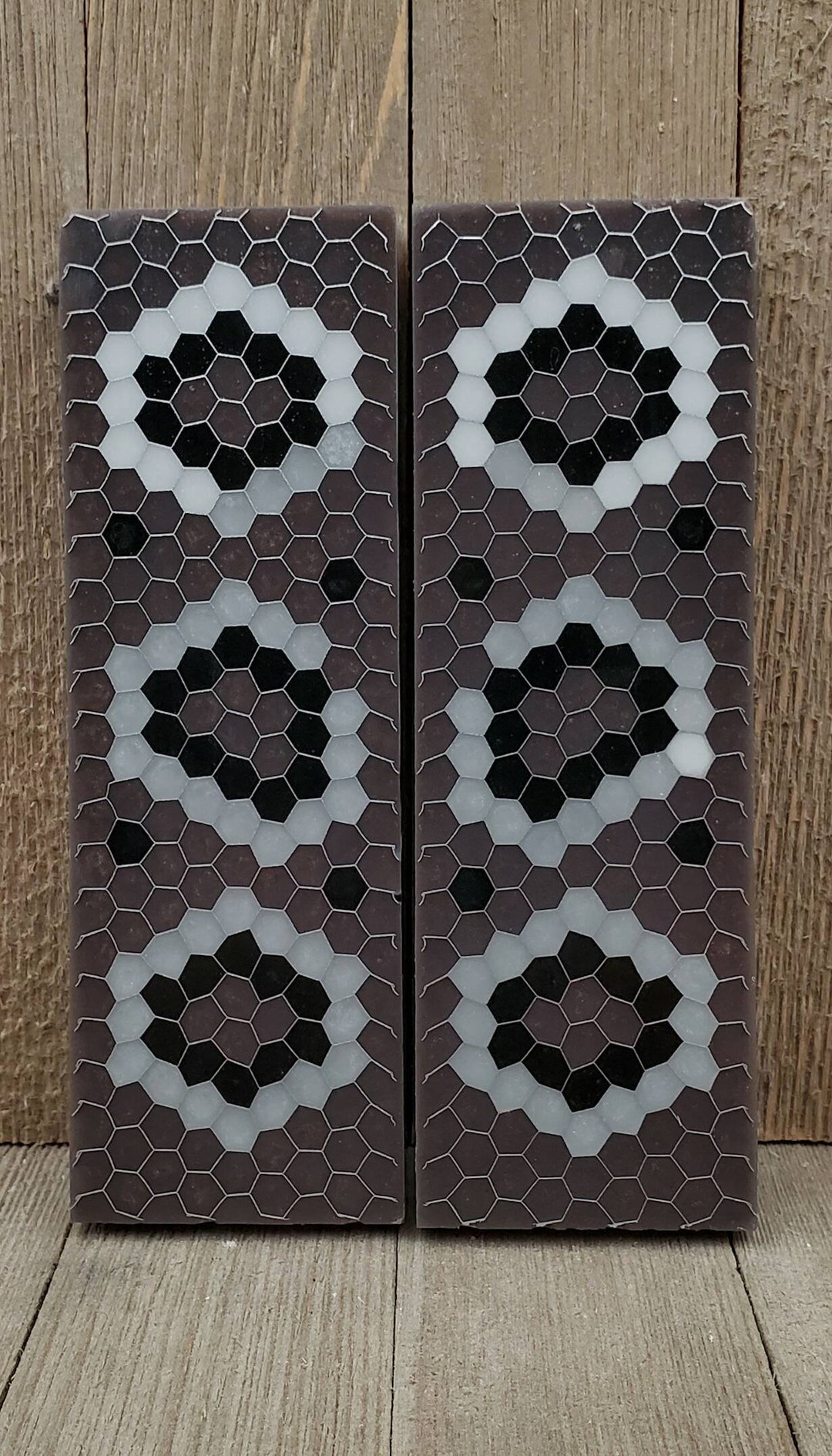 Aluminum Knife Scales Chocolate/ Pearl White/ Pearl Black