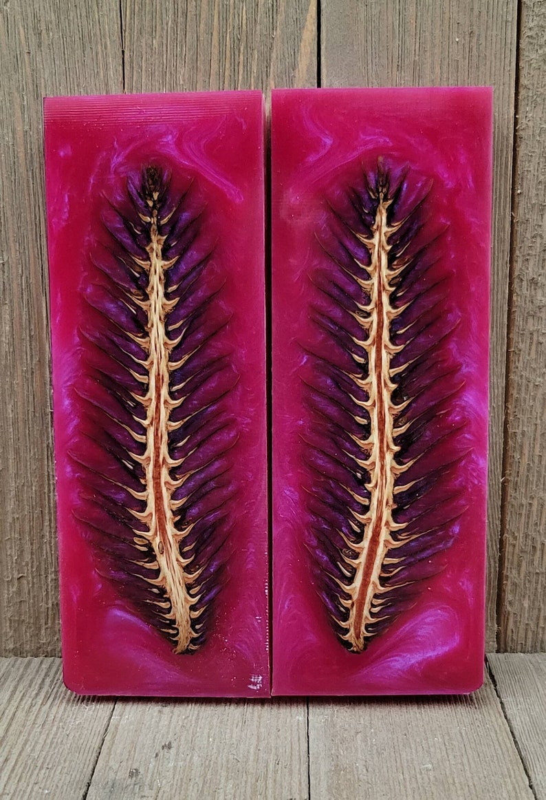 Pinecone Knife Scales in Liquid Fire. Knife Handle Scale Etsy