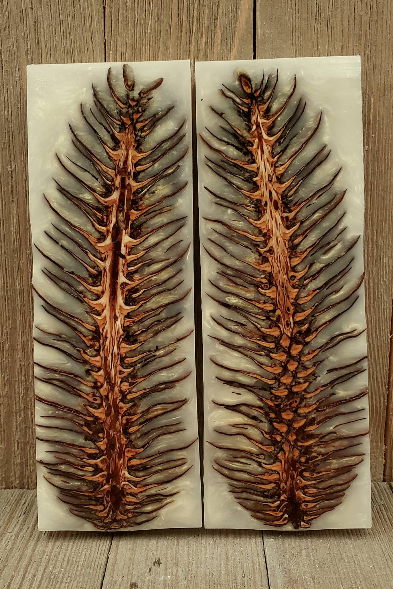 Pinecone knife scales white chalcedony. Knife making handle Etsy