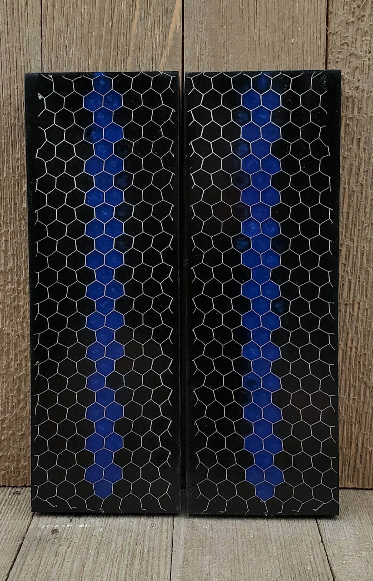 Aluminum knife scales black and blue knife handle Etsy