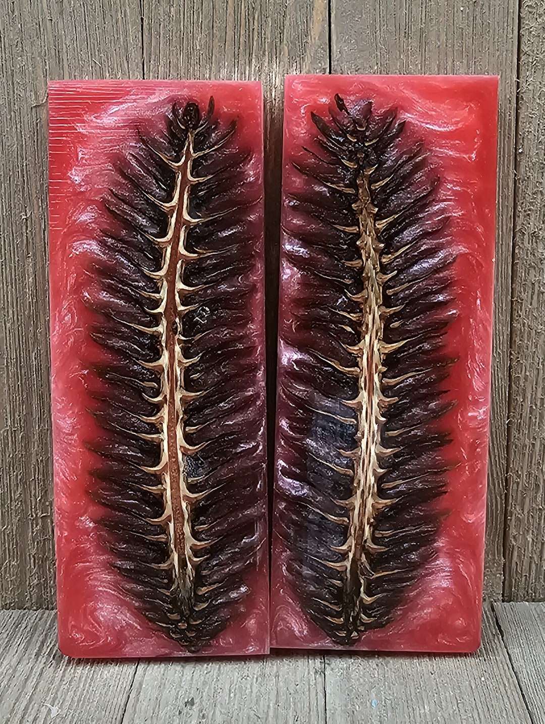 Pinecone Knife Scales in Lotus. Knife Handle Scale Knifemaking Material
