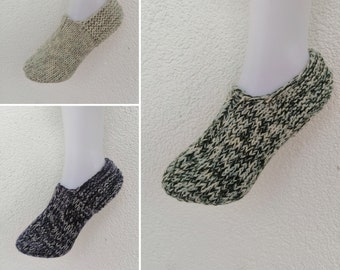 Sofa socks, sleeping socks, slippers, mottled, hand-knitted
