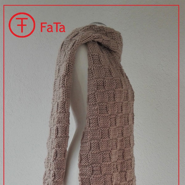 Stola Schal aus Alpaka-Wollmischung gestrickt, beige