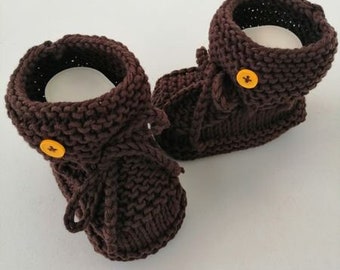 10 cm baby shoes cotton brown