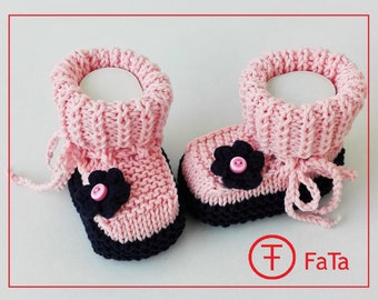 Baby shoes, crawling shoes, baptismal shoes, cotton, knitted