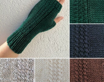 Gestrickte Armstulpen Pulswärmer fingerlose Handschuhe aus Wollmischung