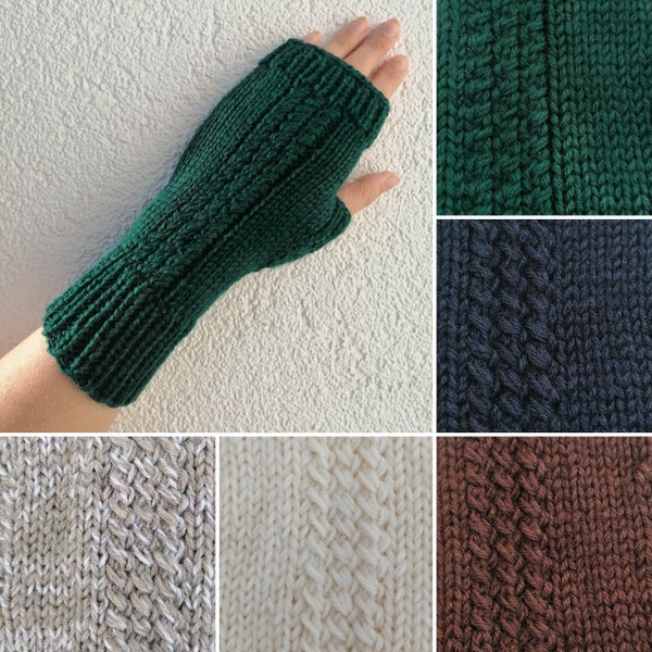 Gestrickte Armstulpen Pulswärmer fingerlose Handschuhe aus Wollmischung