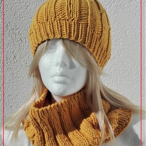 Women&#39;s set: hat, snood, arm warmers, merino