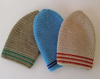 Männermütze Mütze Long Beanie gehäkelt Baumwolle