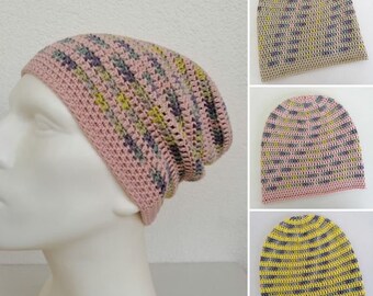 Mütze gehäkelt Long Beanie Damenmütze Männermütze Baumwollmischung