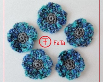 Crochet flower Crochet flowers Patch applique 5 cm