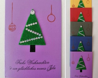Postkarte Grußkarte Glückwunschkarte Weihnachtskarte handgemacht Tannenbaum
