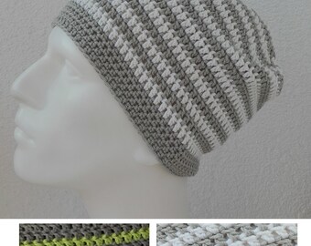 UNISEX Mütze Long Beanie gehäkelt Baumwolle