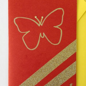 Postkarte Grußkarte Glückwunschkarte handgemacht mit Schmetterling - Motiv, 4 Varianten
