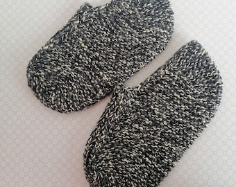 Sofa socks, sleeping socks, wool blend, size. 44-46, gray-offwhite-mottled