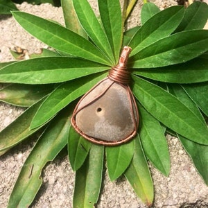 Beach Stone Wire Wrapped Pendant
