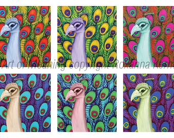 Peacock Warhol Wall Art Print