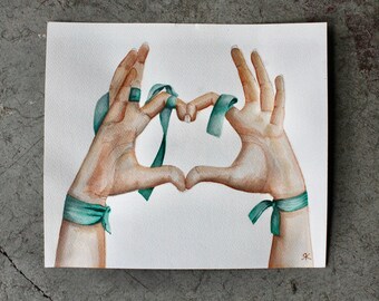 Fingers Heart Wall Art Print