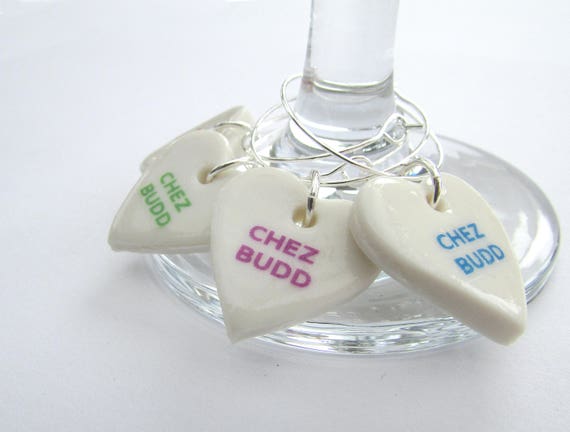 Wedding Party Christening Favours 20 Pink Wine Glass Charms With Butterflies